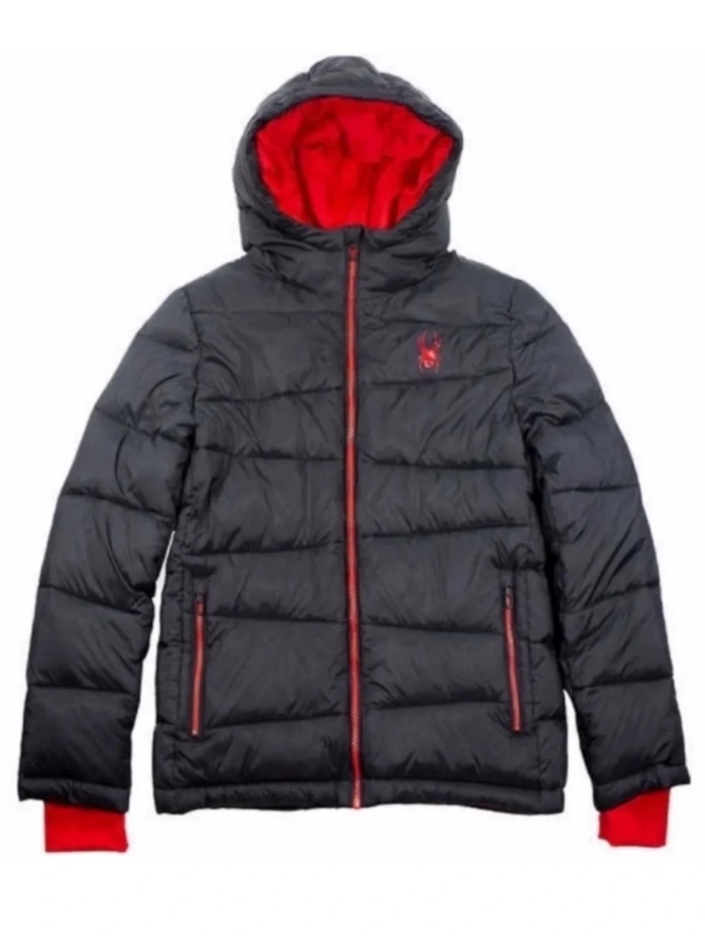 NWT Spyder Youth Boys Puffer Jacket BLACK - size XS (5/6) winter comfy cozy